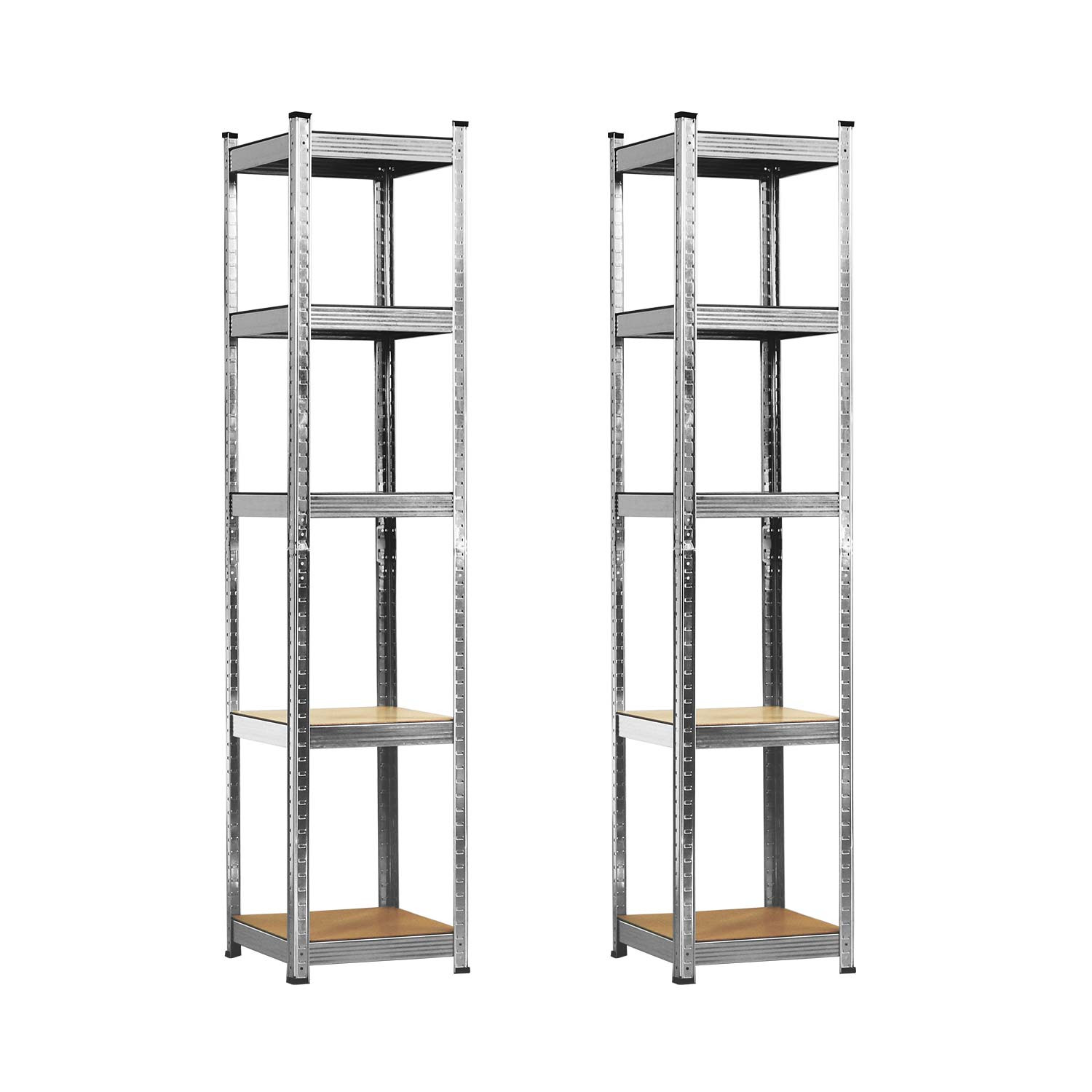 Pack 2 Estanterías Modulares con 5 Baldas Ajustables 180x40x40cm 175Kg Thinia Home Estanterías 1
